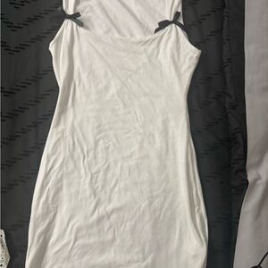 White Spaghetti Strap Slip Dress for a Night Out